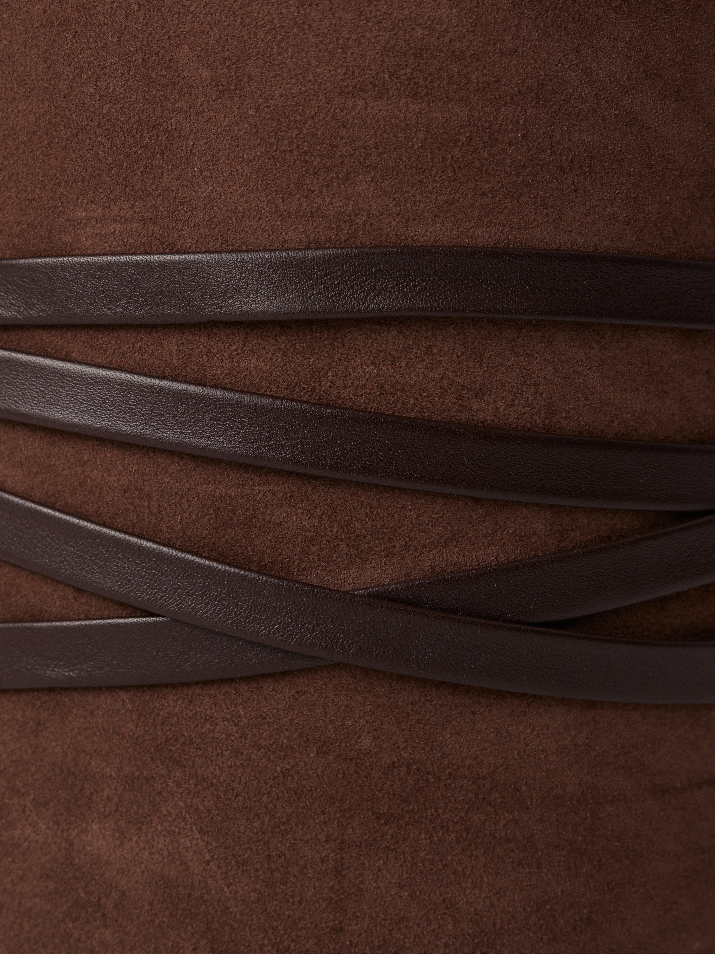 Undone Corset Chocolate Suede