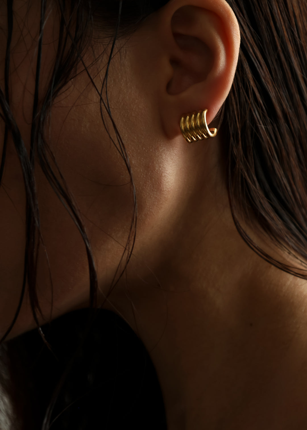 Hollyhock Gold Earrings Small