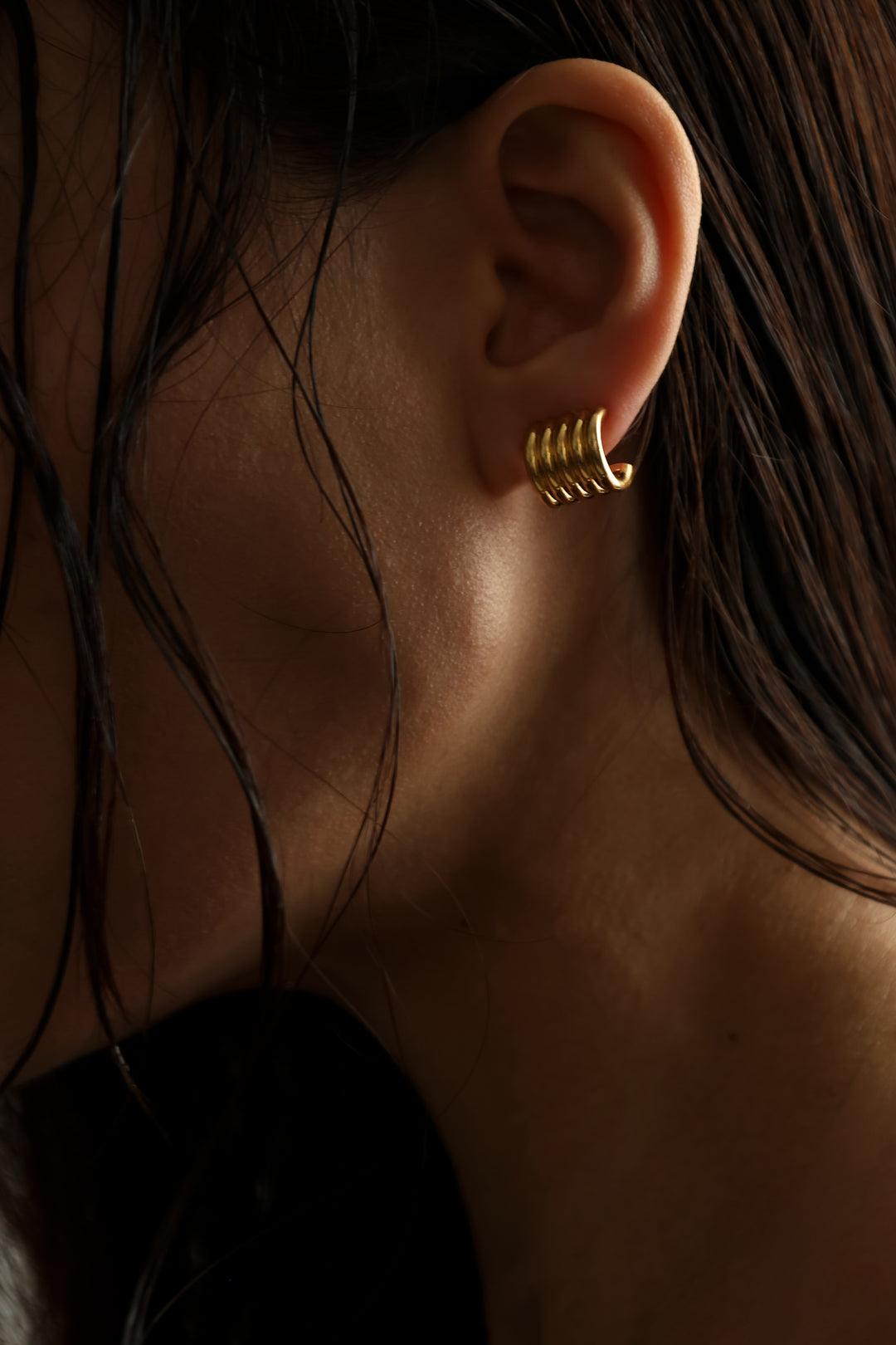 Hollyhock Gold Earrings Small