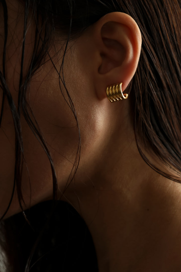 Hollyhock Gold Earrings Small