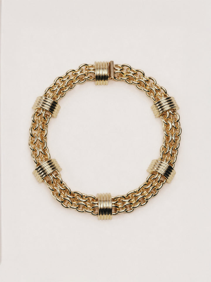 Hollyhock Chain Necklace Gold