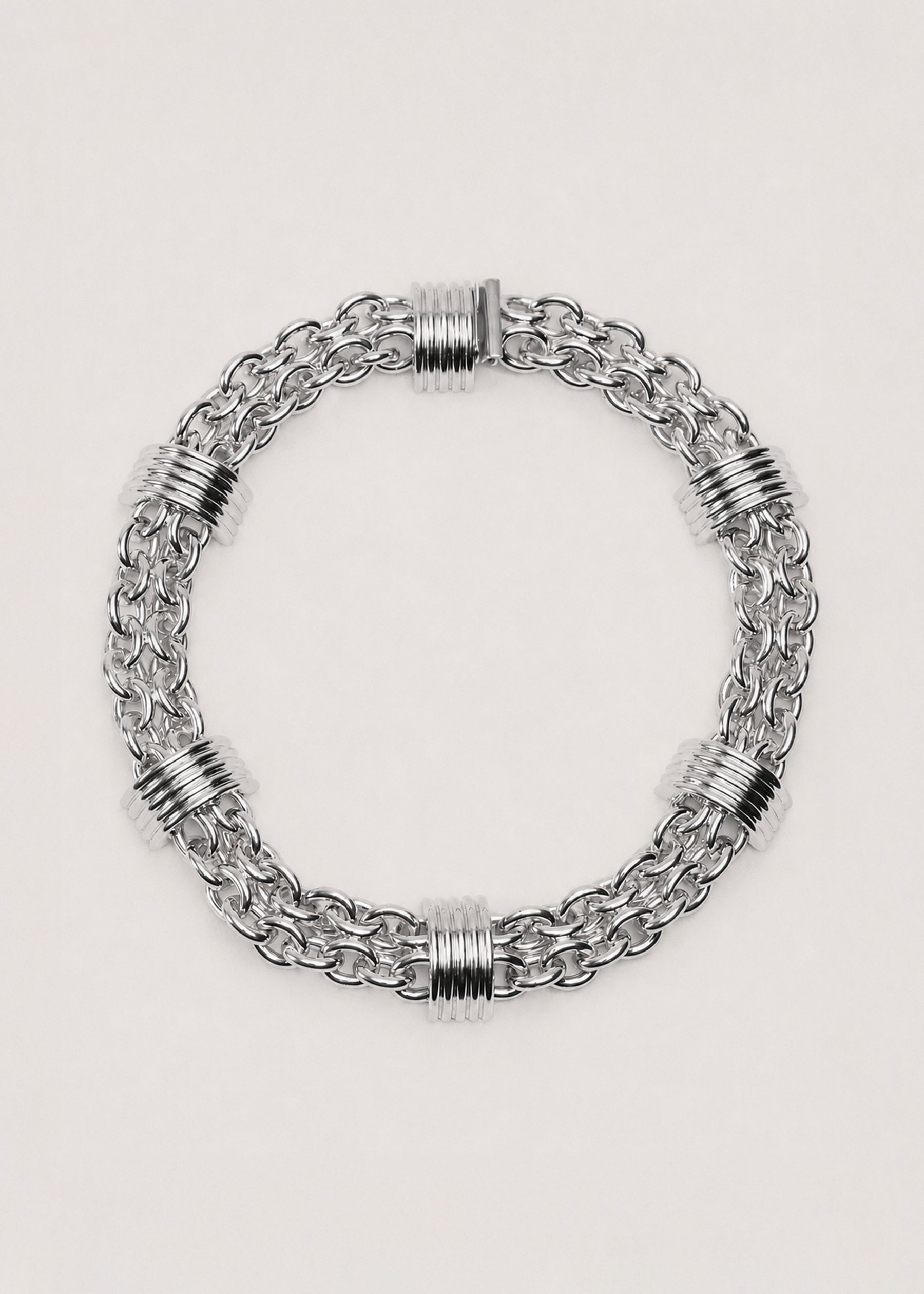 Hollyhock Chain Necklace Silver
