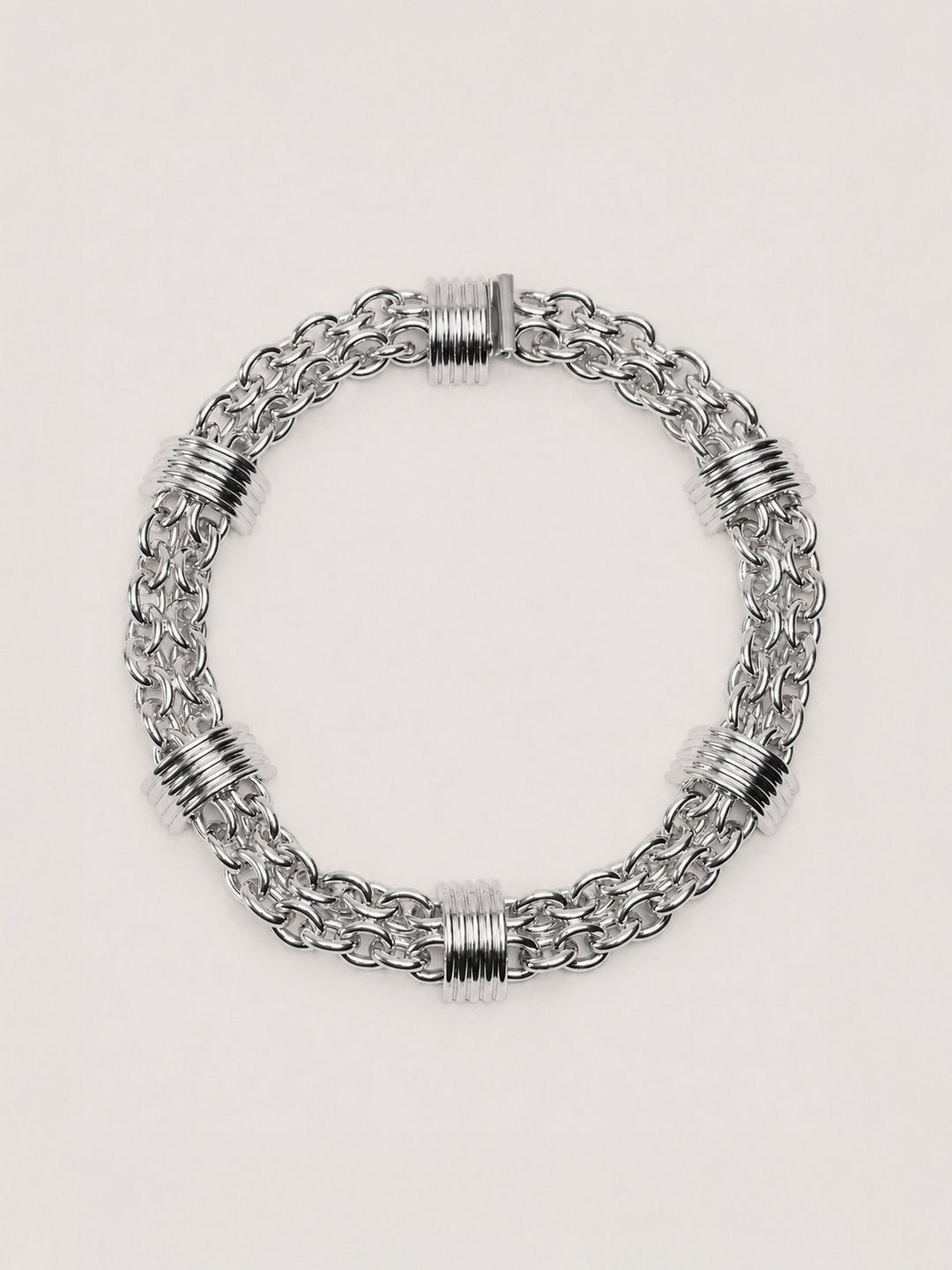 Hollyhock Chain Necklace Silver