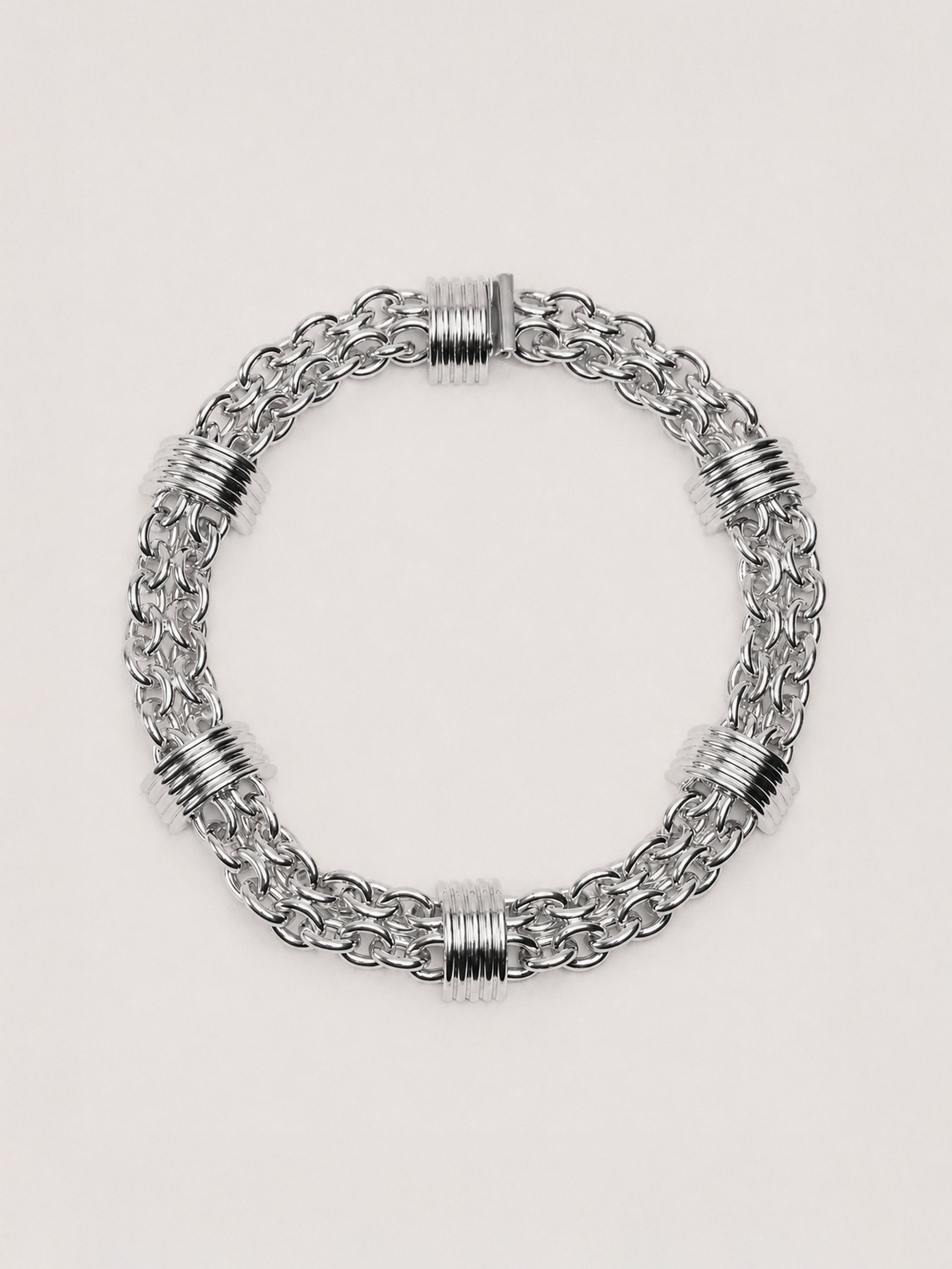 Hollyhock Chain Necklace Silver