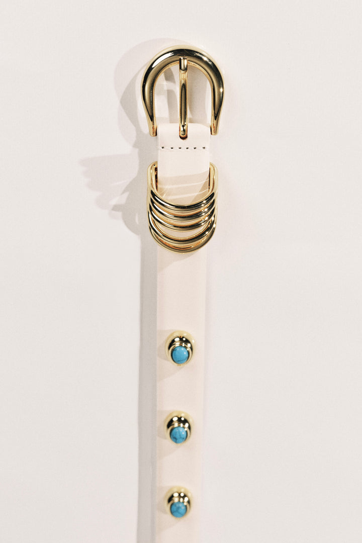 Hollyhock Stone Ivory Gold & Turquoise