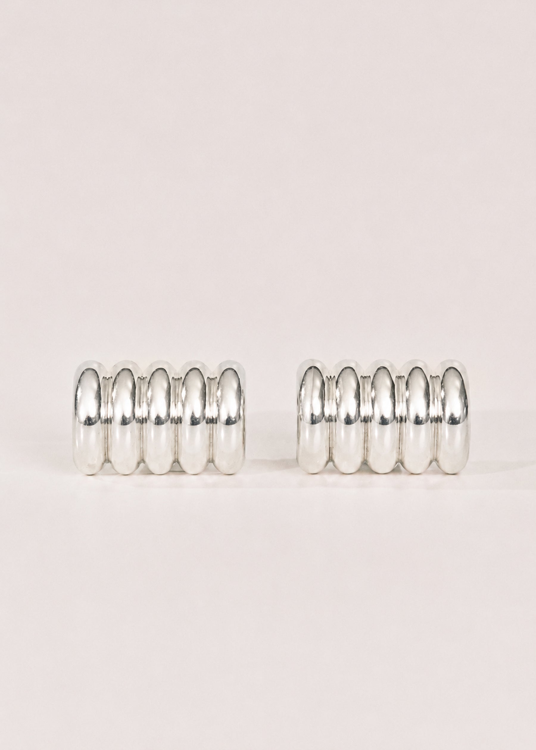 Hollyhock Silver Earrings Large