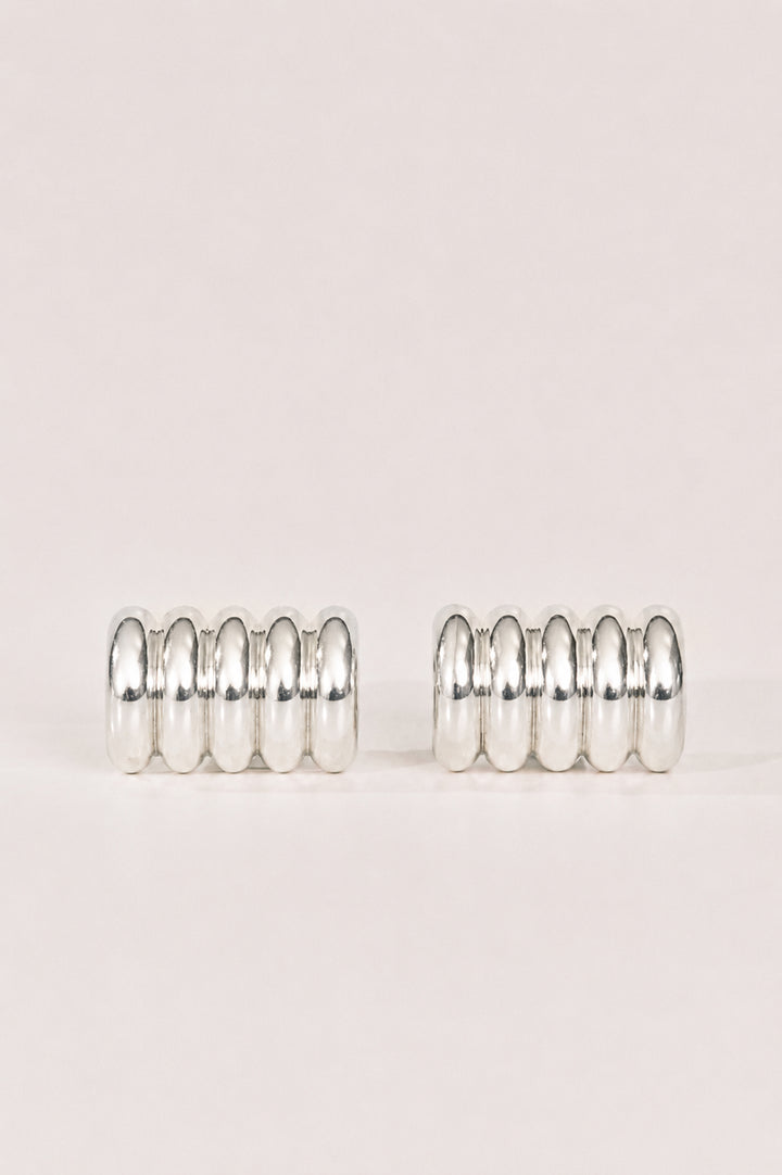 Hollyhock Silver Earrings Large