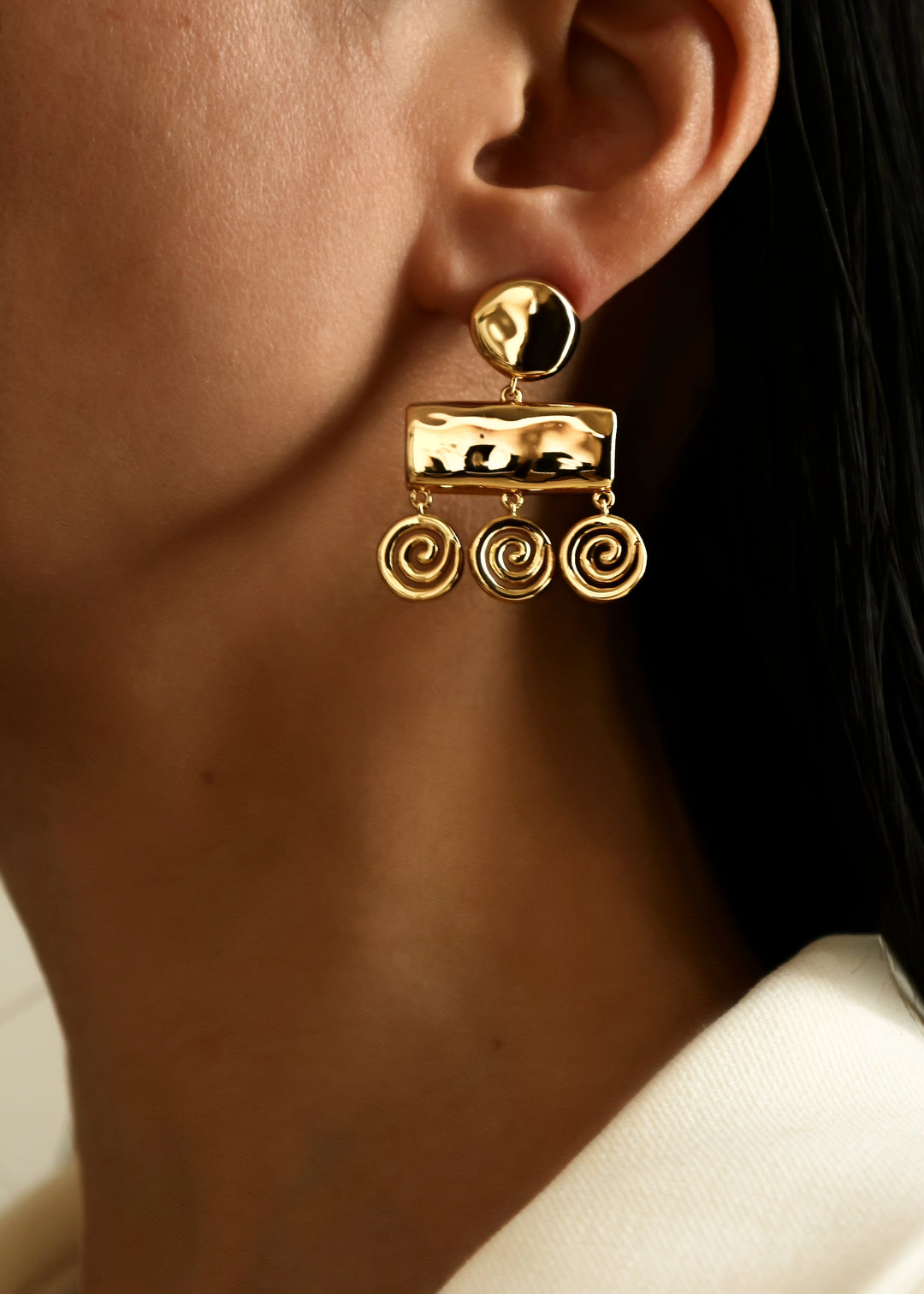 Koru Dangle Earrings Gold