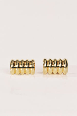 Hollyhock Gold Earrings Large