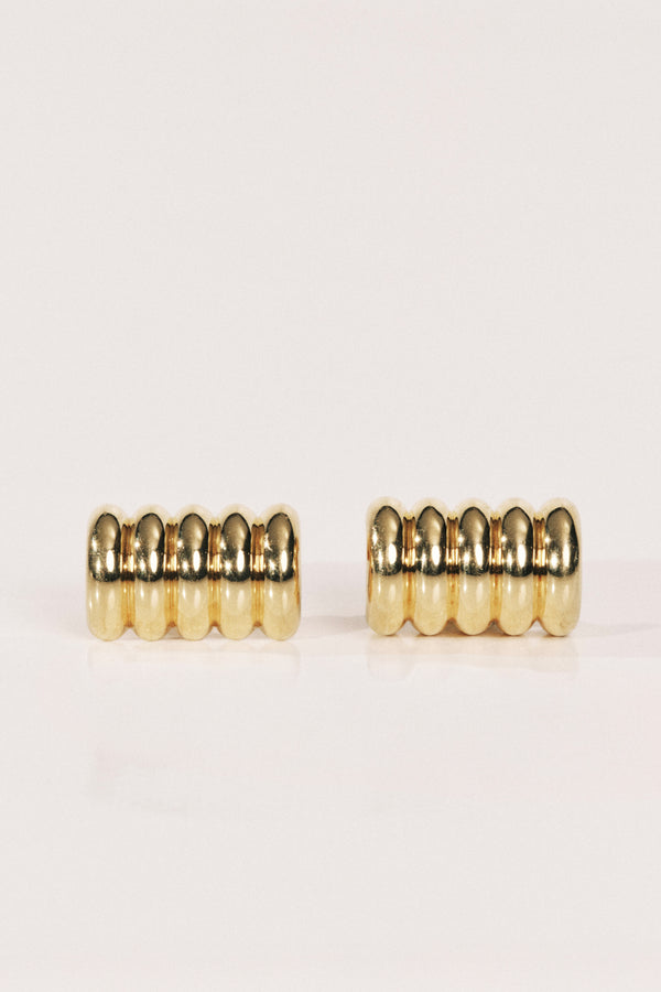 Hollyhock Gold Earrings Large