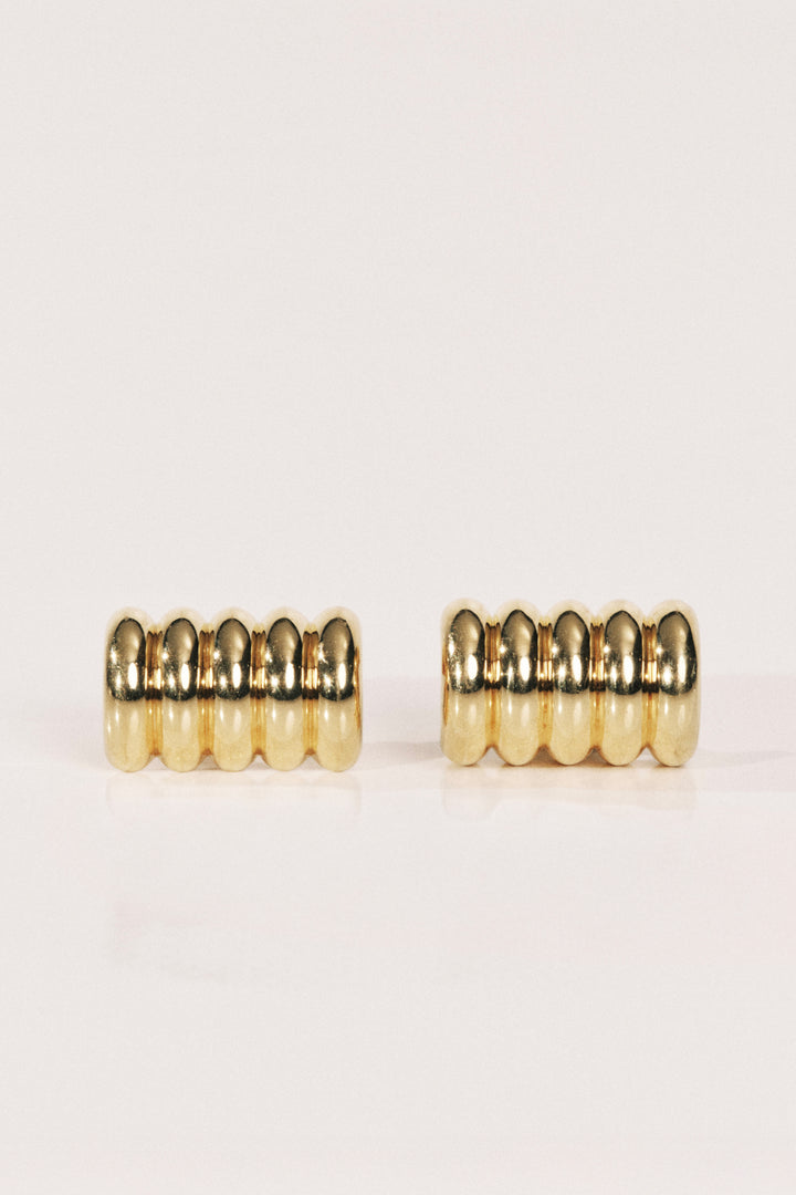 Hollyhock Gold Earrings Large