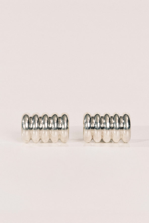 Hollyhock Silver Earrings Large