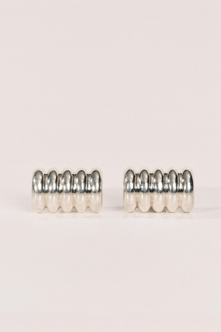 Hollyhock Silver Earrings Large