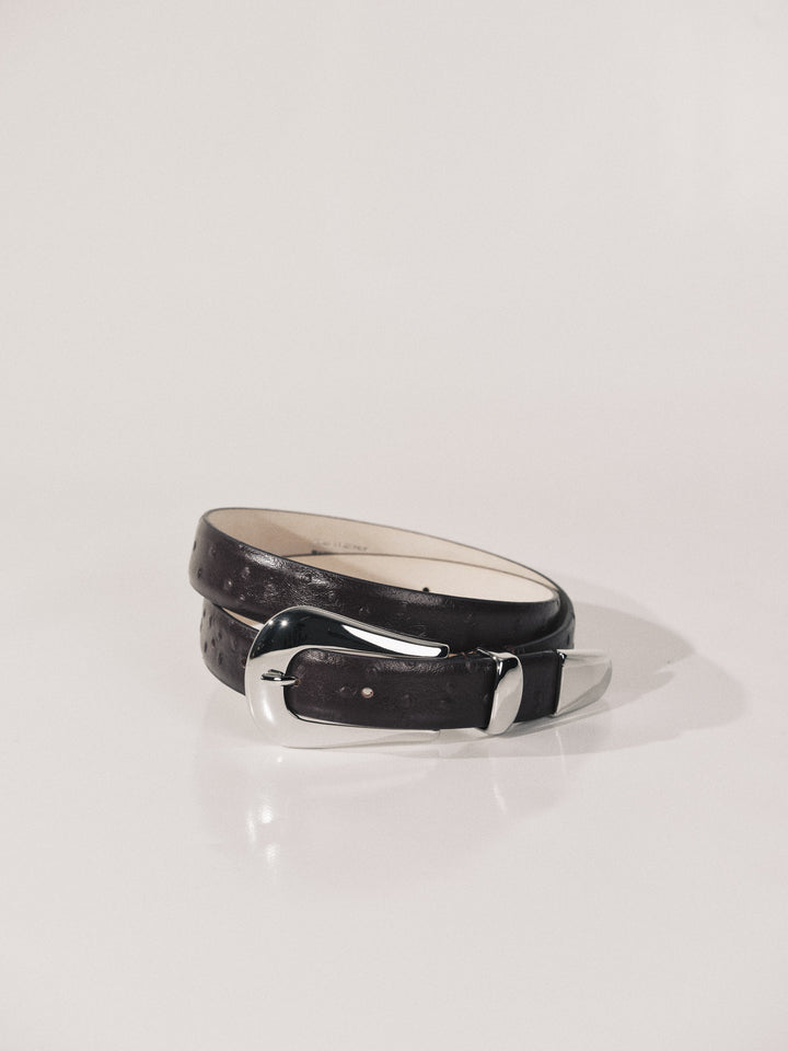 Colette Plum Ostrich Silver