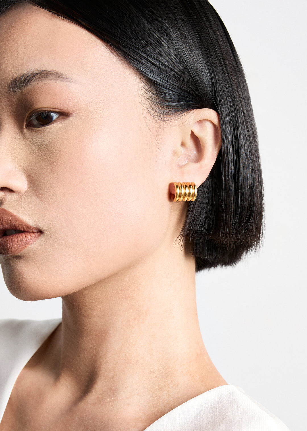 Hollyhock Gold Earrings Medium